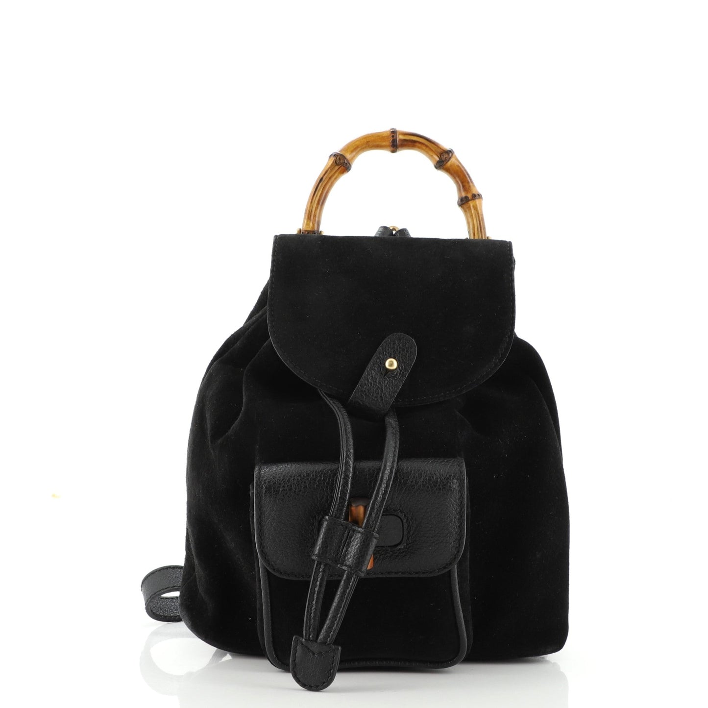 Vintage Bamboo Backpack Suede Mini