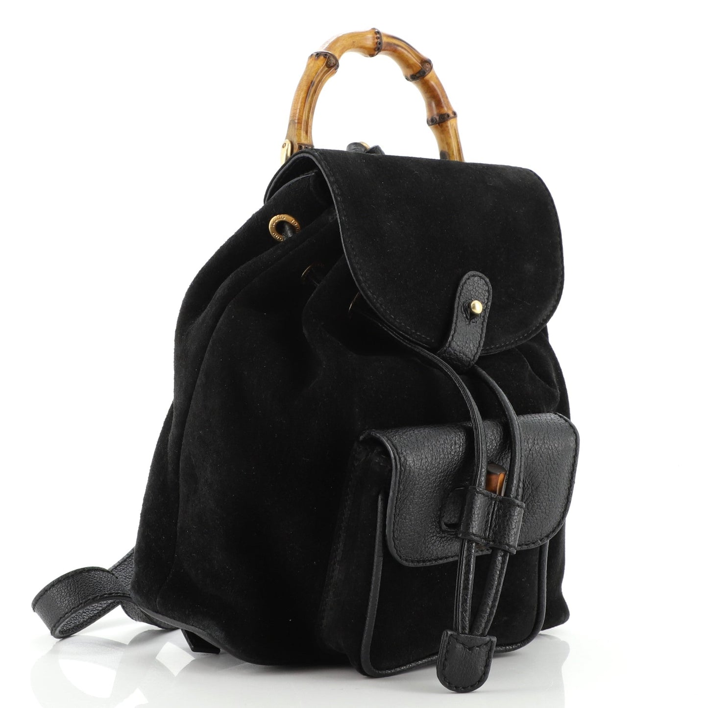 Vintage Bamboo Backpack Suede Mini