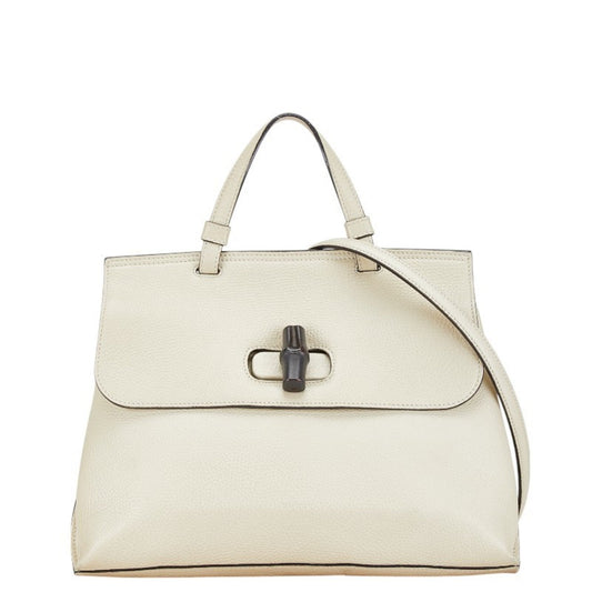 Gucci Bamboo daily White Leather Bag