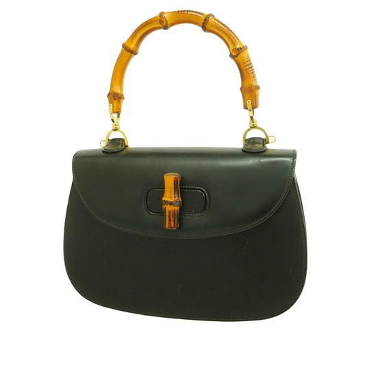 Gucci Bamboo Black Leather Bag