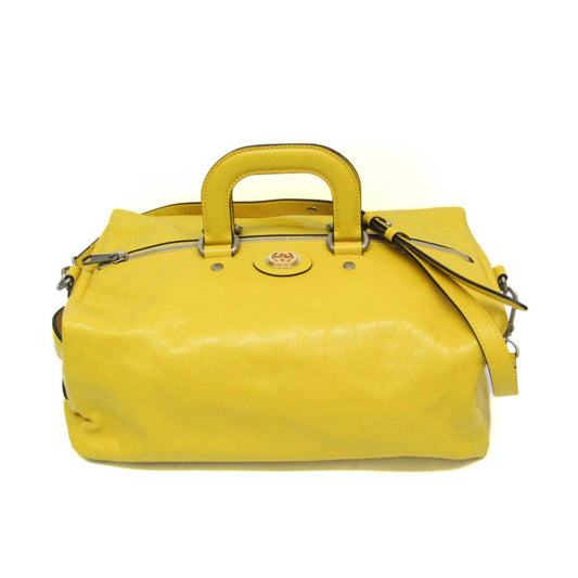 Gucci Interlocking Yellow Leather Bag