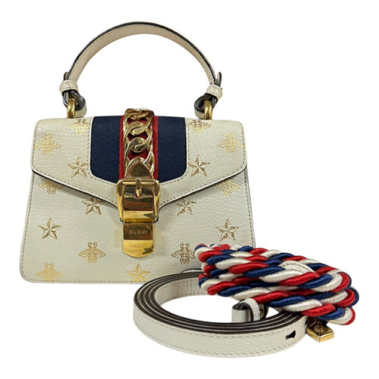 Gucci Sylvie White Leather Bag