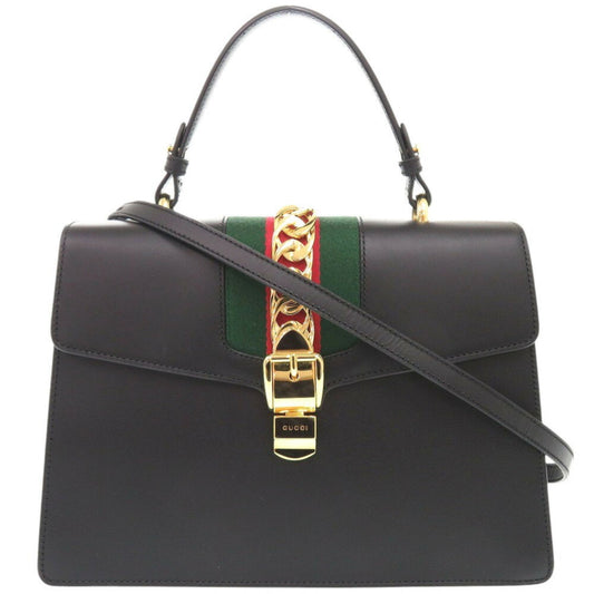 Gucci Sylvie Black Leather Bag