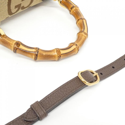 Gucci Bamboo Brown Canvas Bag