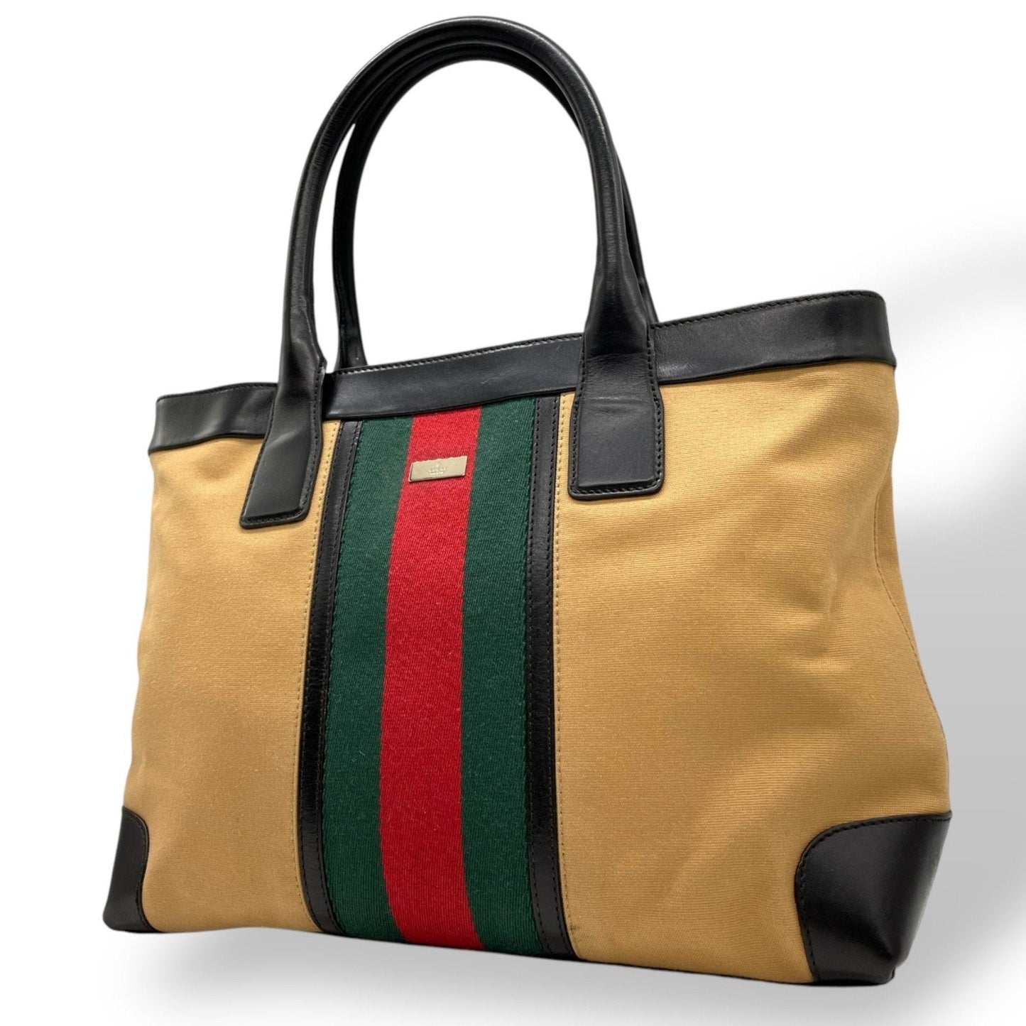 Gucci Web Beige Canvas Bag