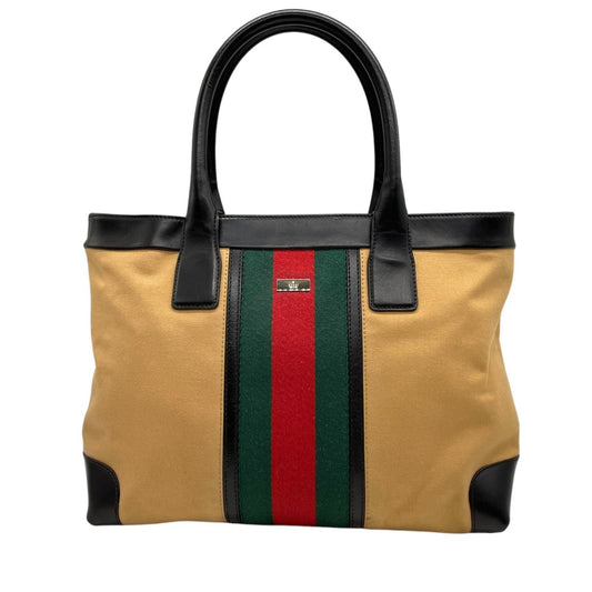 Gucci Web Beige Canvas Bag