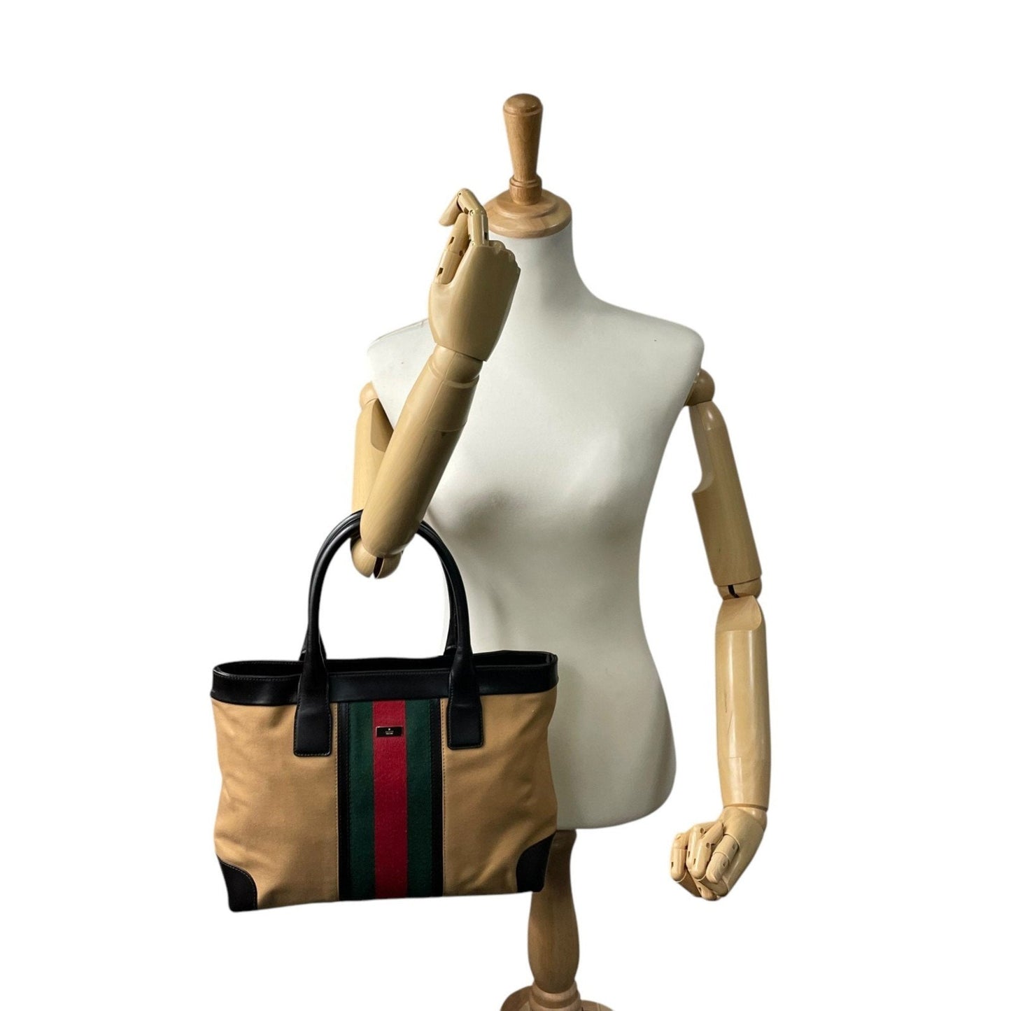Gucci Web Beige Canvas Bag