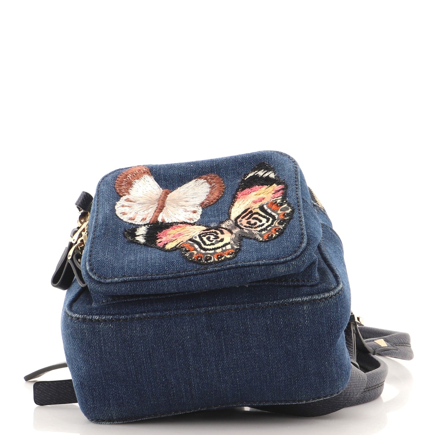 Backpack Denim with Butterfly Applique Mini
