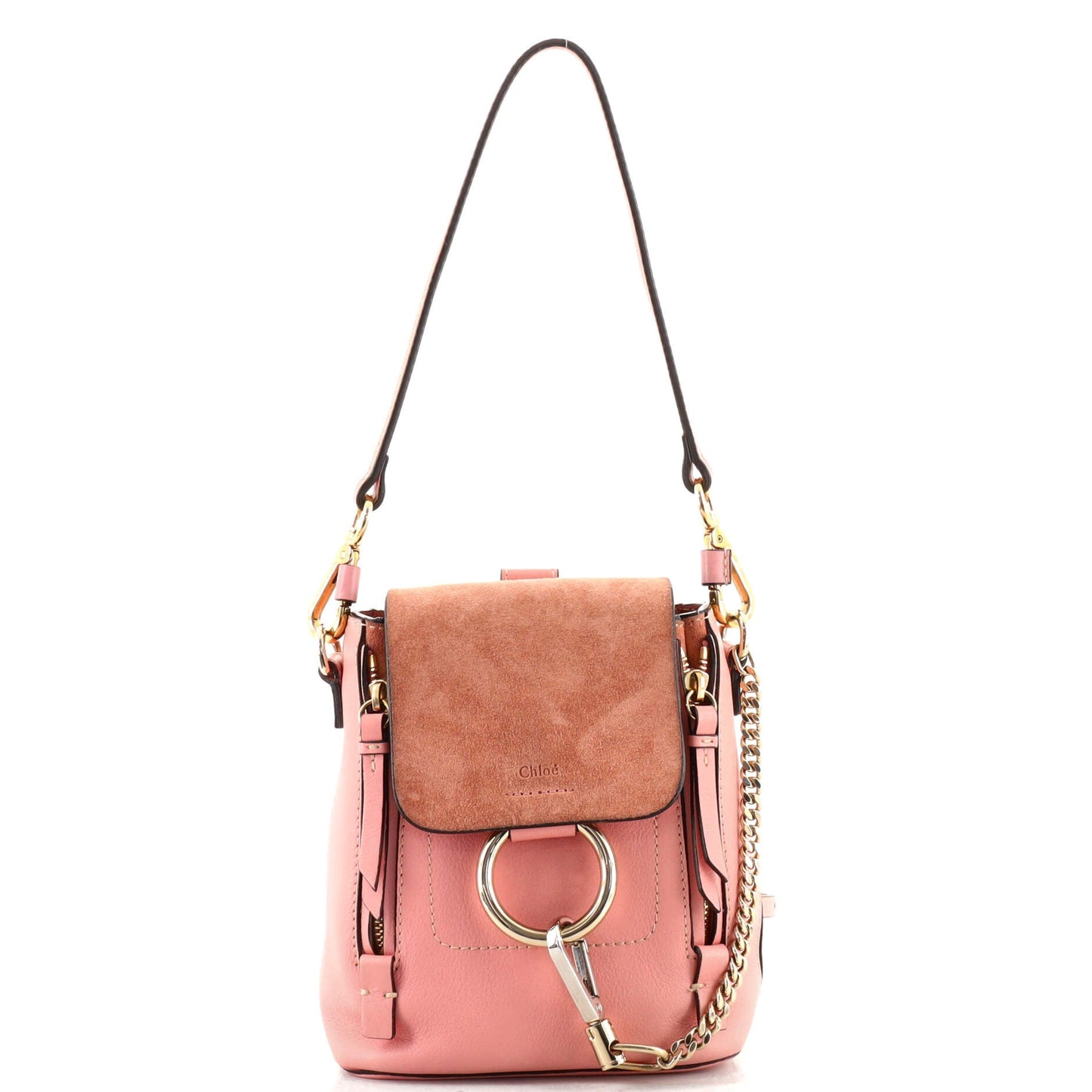 Faye Backpack Leather and Suede Mini