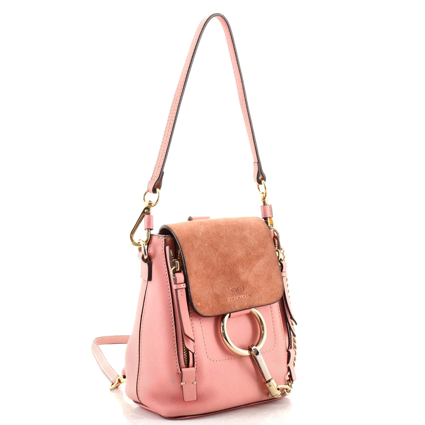 Faye Backpack Leather and Suede Mini