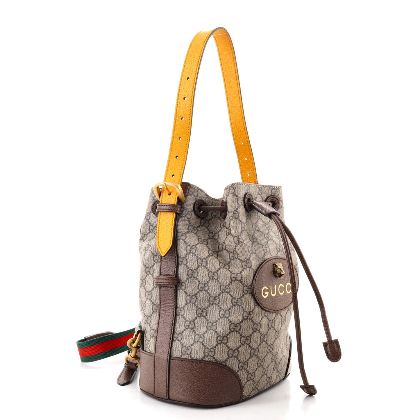 Neo Vintage Drawstring Bucket Backpack GG Coated Canvas Mini