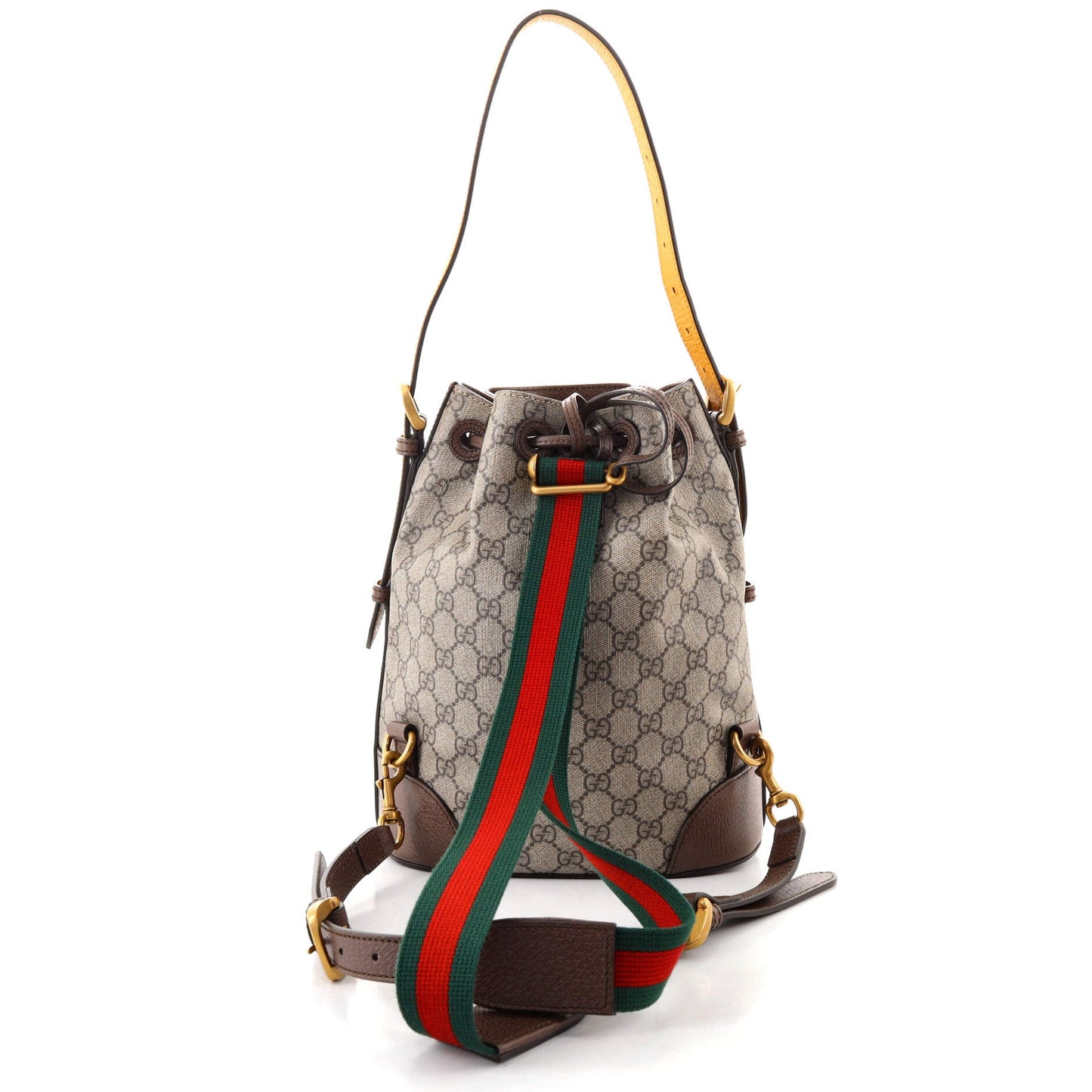 Neo Vintage Drawstring Bucket Backpack GG Coated Canvas Mini