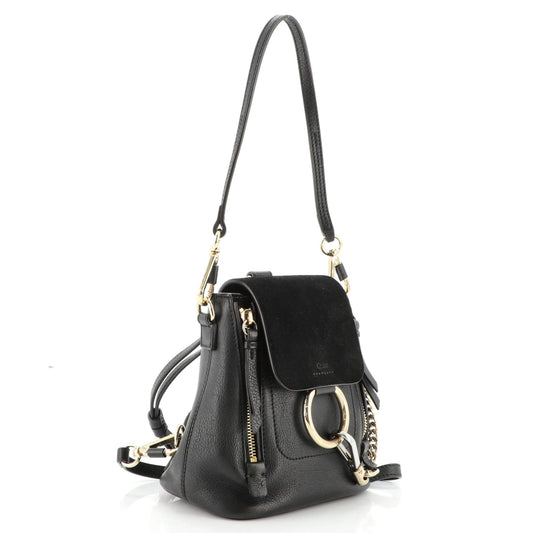 Faye Backpack Leather and Suede Mini