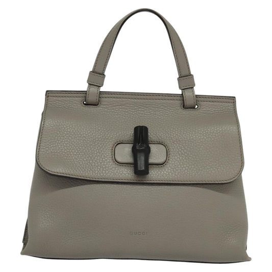 Gucci Bamboo daily Grey Leather Bag