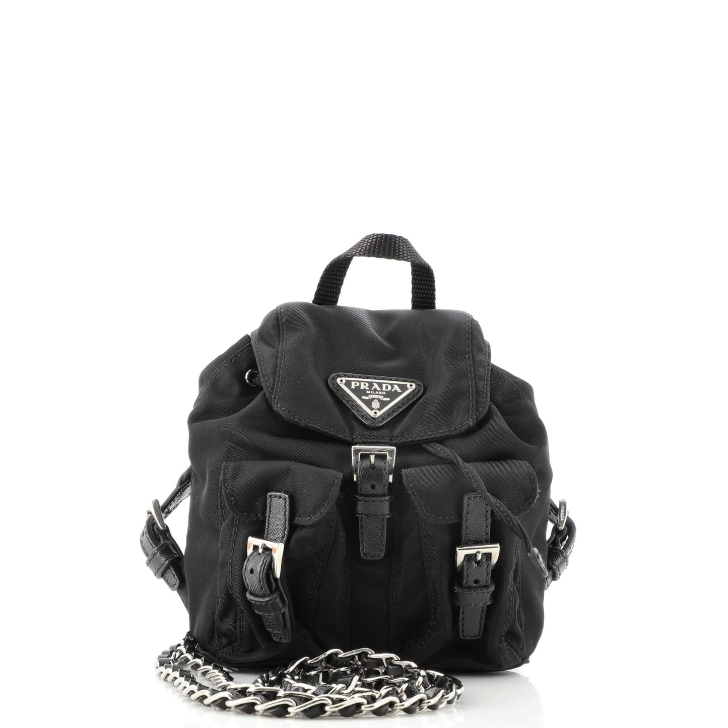 Convertible Chain Backpack Tessuto Mini
