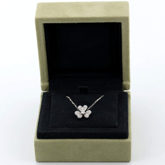 Frivole Pendant Necklace 18K White Gold with Pave Diamonds Mini