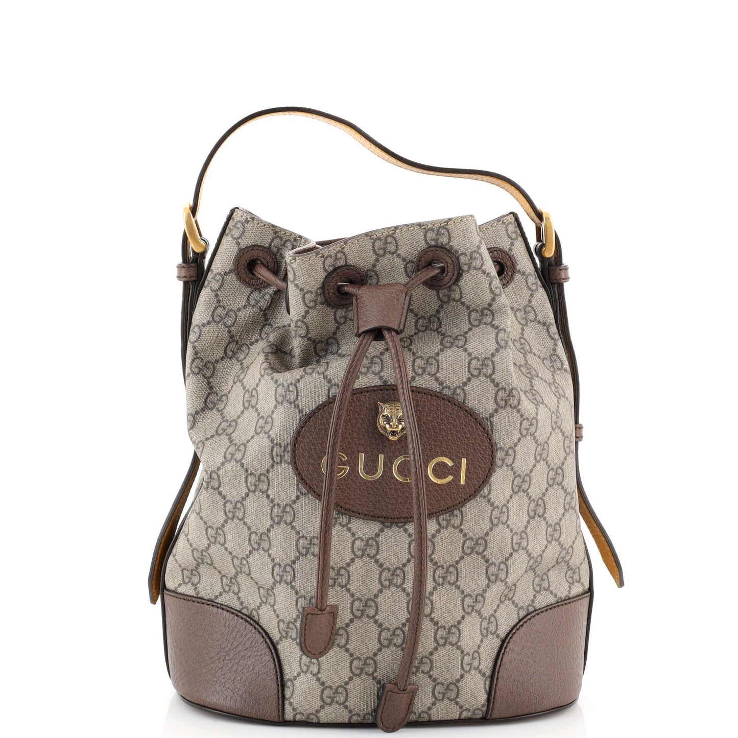 Neo Vintage Drawstring Bucket Backpack GG Coated Canvas Mini