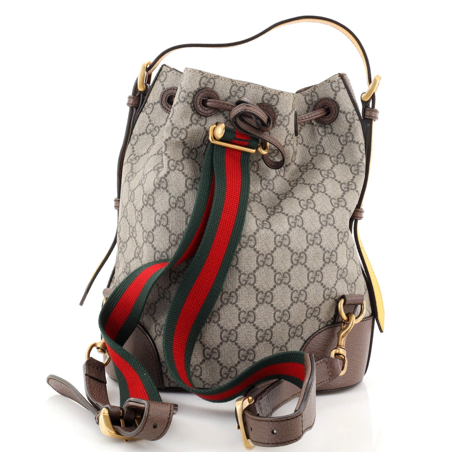 Neo Vintage Drawstring Bucket Backpack GG Coated Canvas Mini