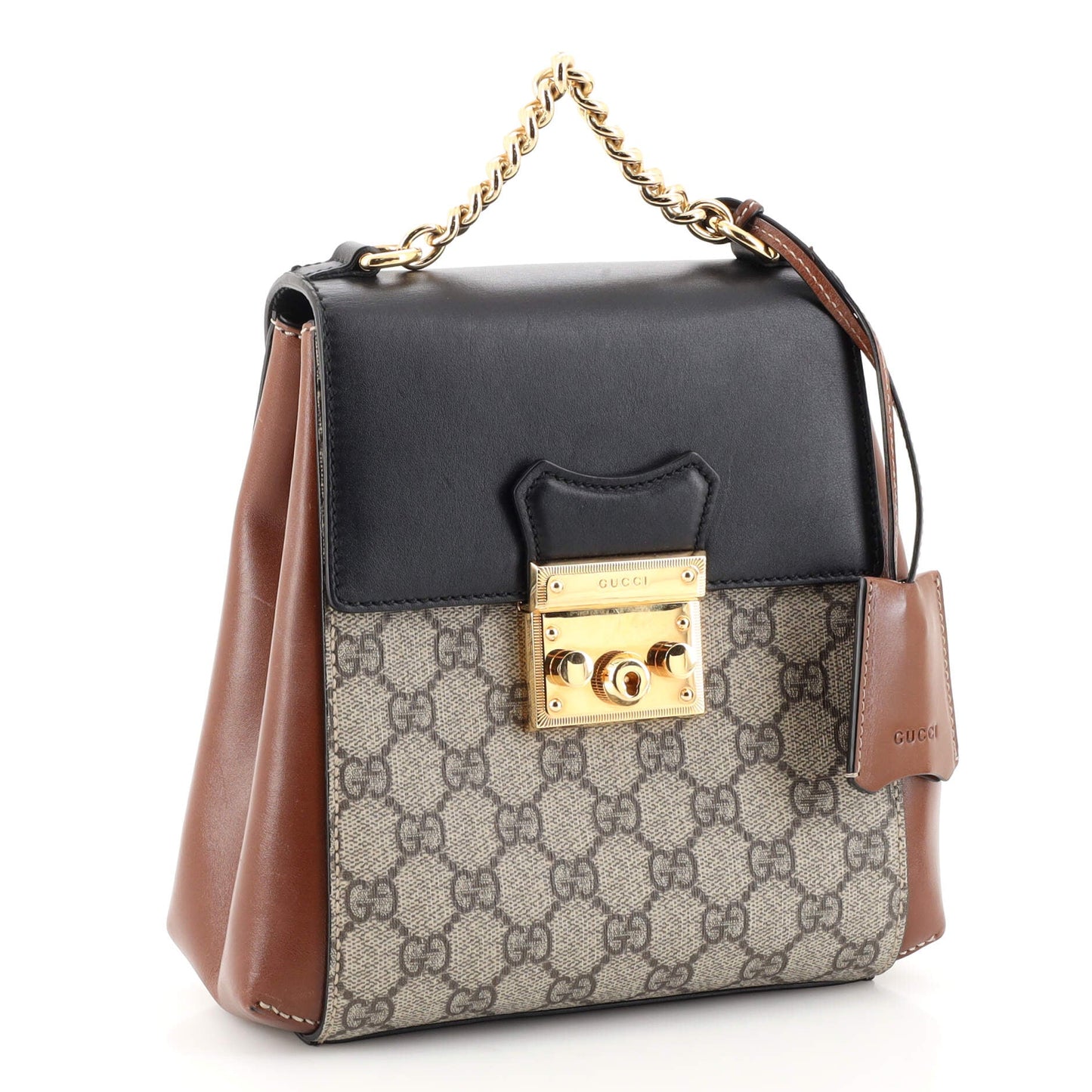 Padlock Backpack GG Coated Canvas and Leather Mini