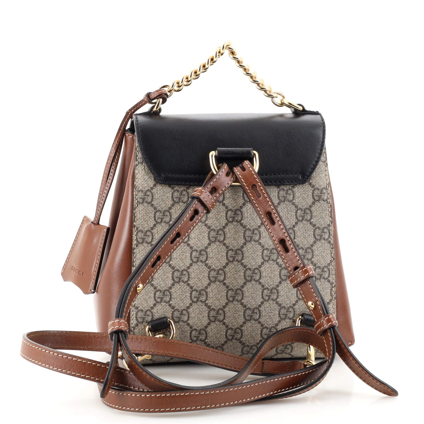 Padlock Backpack GG Coated Canvas and Leather Mini