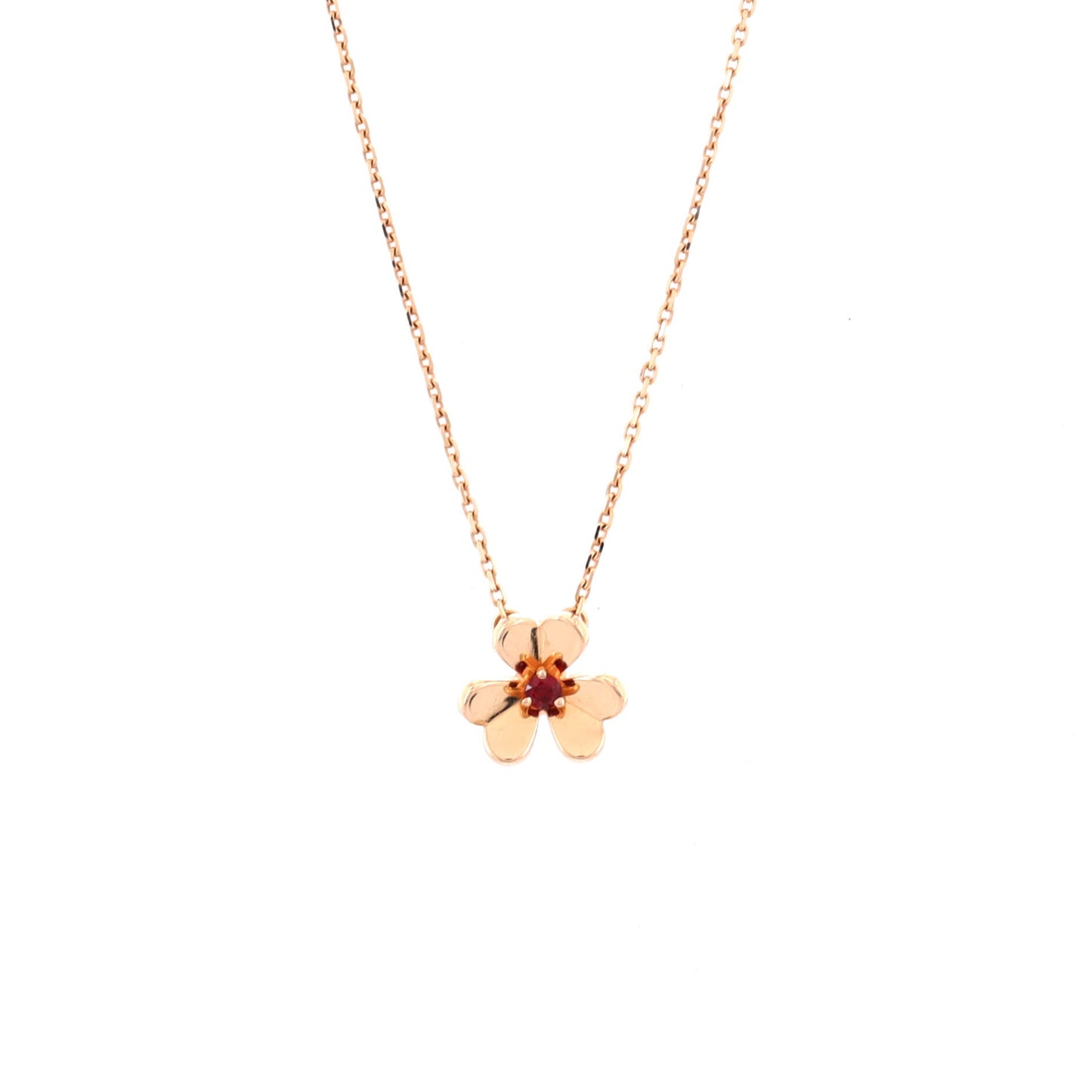 Frivole Pendant Necklace 18K Rose Gold with Ruby Mini