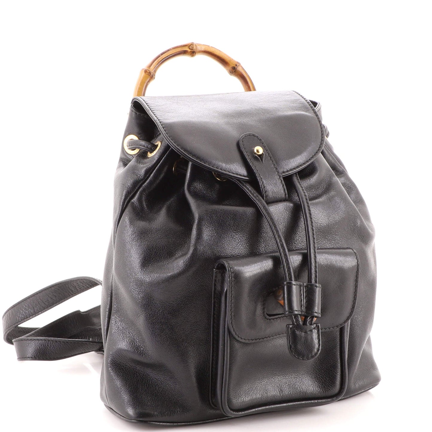Vintage Bamboo Backpack Leather Mini