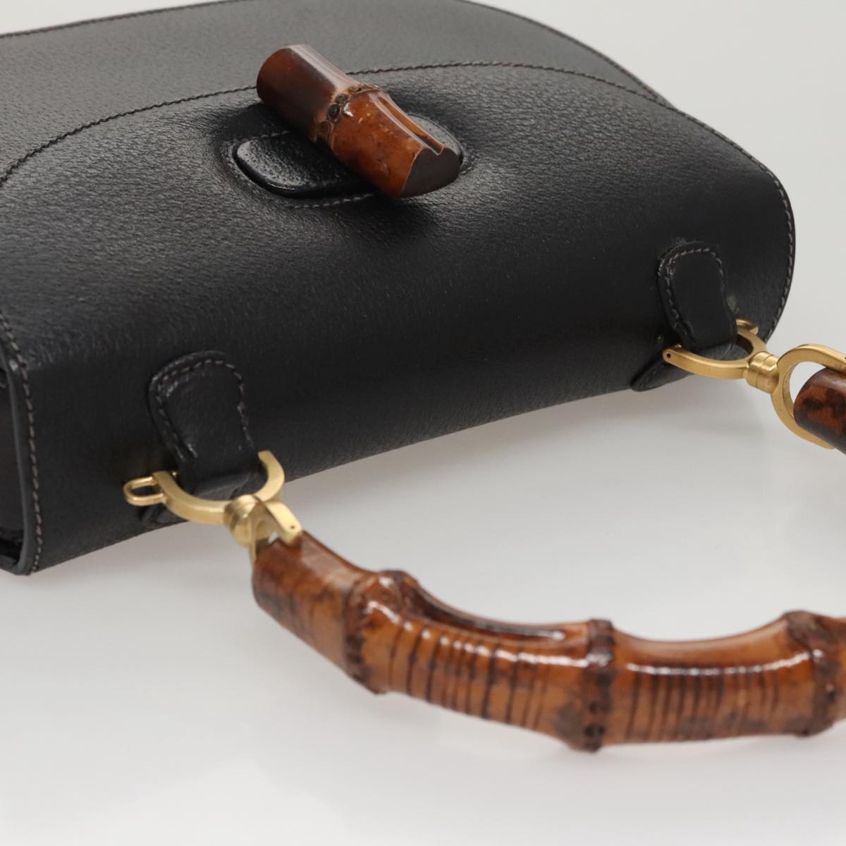 Gucci Bamboo Black Leather Bag