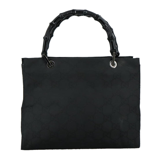 Gucci Bamboo Black Canvas Bag