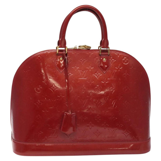 Louis Vuitton Alma Burgundy Patent Leather Bag