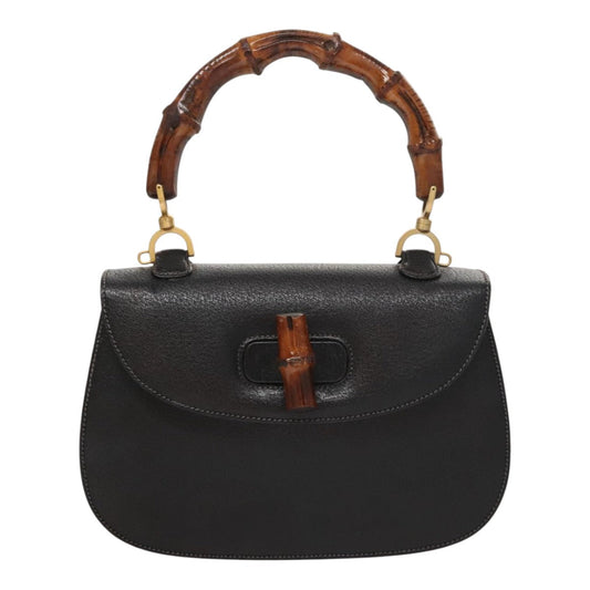 Gucci Bamboo Black Leather Bag