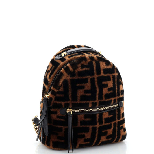 Zip Backpack Zucca Shearling Mini