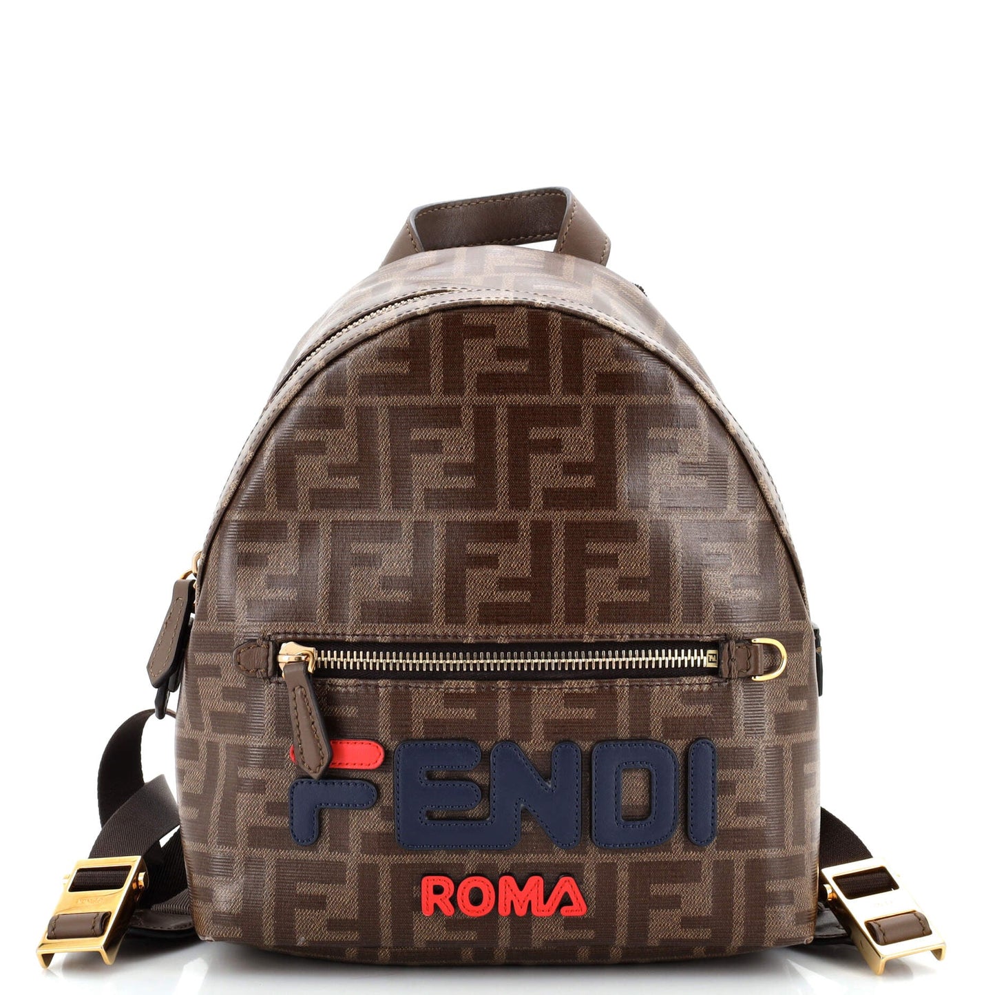 Mania Logo Backpack Zucca Coated Canvas Mini