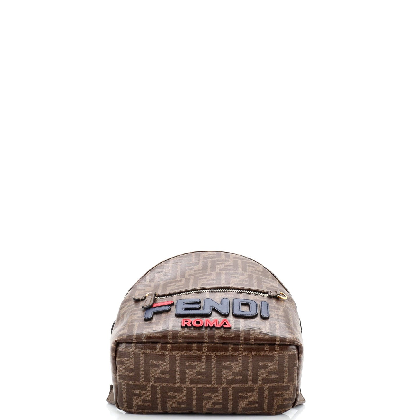 Mania Logo Backpack Zucca Coated Canvas Mini
