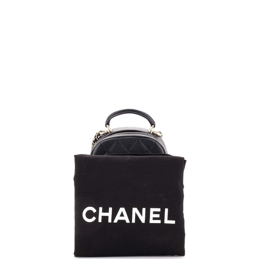 Classic CC Chain Pocket Backpack Quilted Caviar Mini