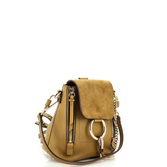 Faye Backpack Leather and Suede Mini