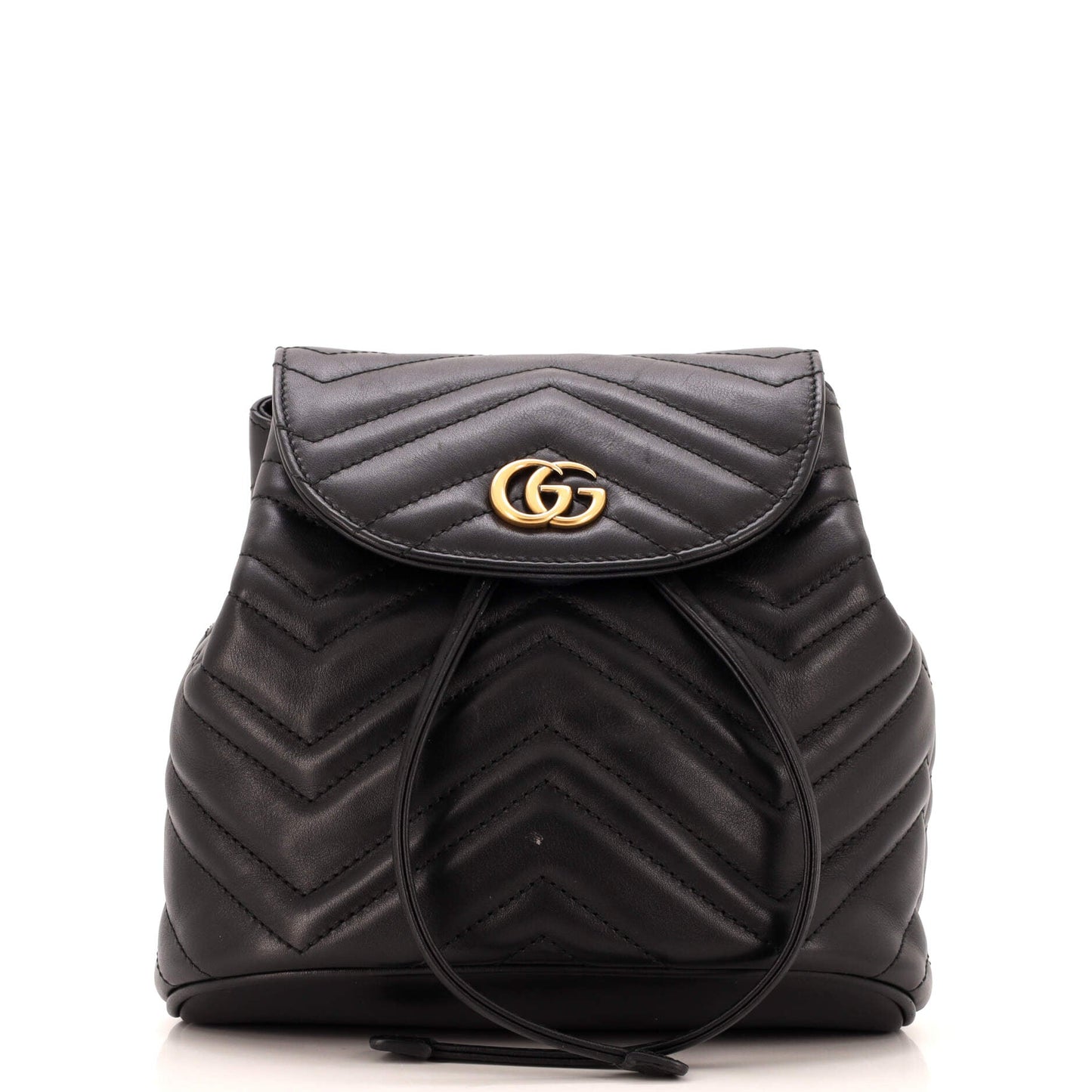 GG Marmont Drawstring Backpack Matelasse Leather Mini
