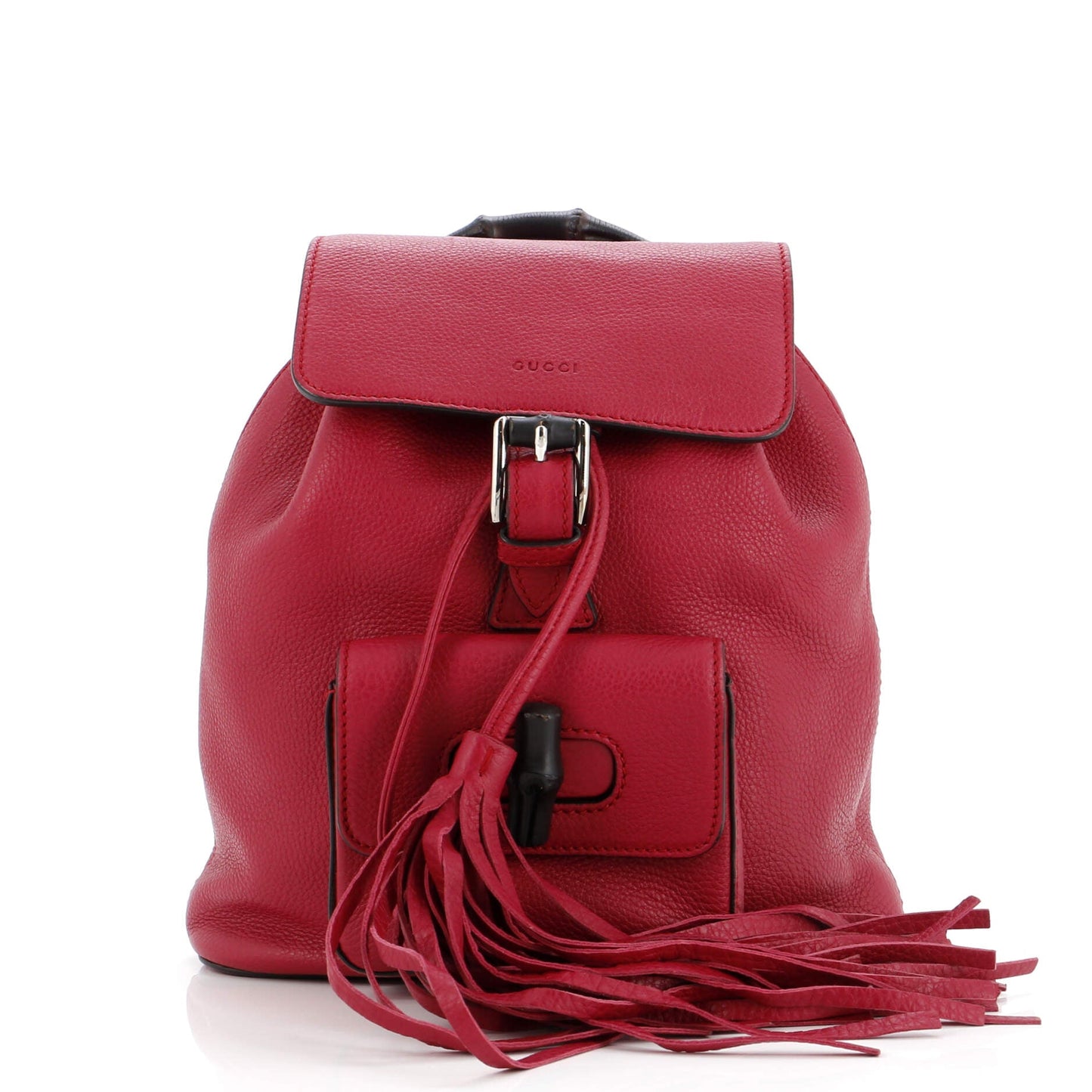 Bamboo Tassel Backpack Leather Mini