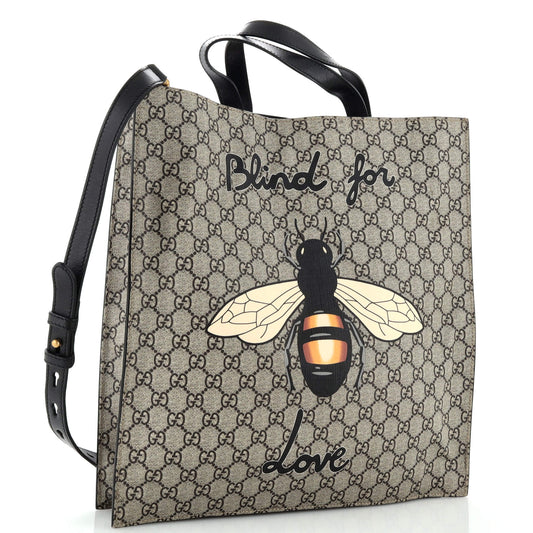 Convertible Soft Open Tote Printed GG Coated Canvas Tall