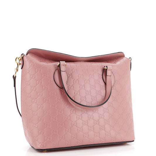 Signature Fold Over Tote Guccissima Leather Medium