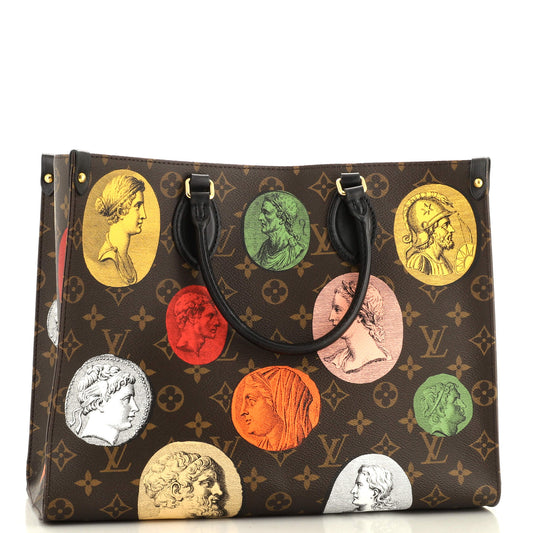 OnTheGo Tote Limited Edition Fornasetti Cameo Monogram Canvas MM