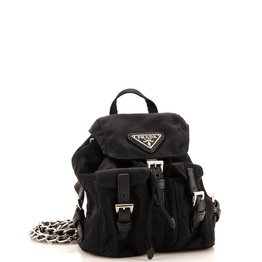 Convertible Chain Backpack Tessuto Mini