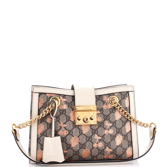 Padlock Chain Tote Printed GG Coated Canvas Small