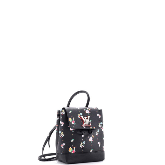 Lockme Backpack Floral Printed Leather Mini