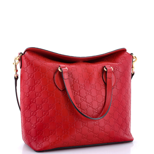 Signature Fold Over Tote Guccissima Leather Medium