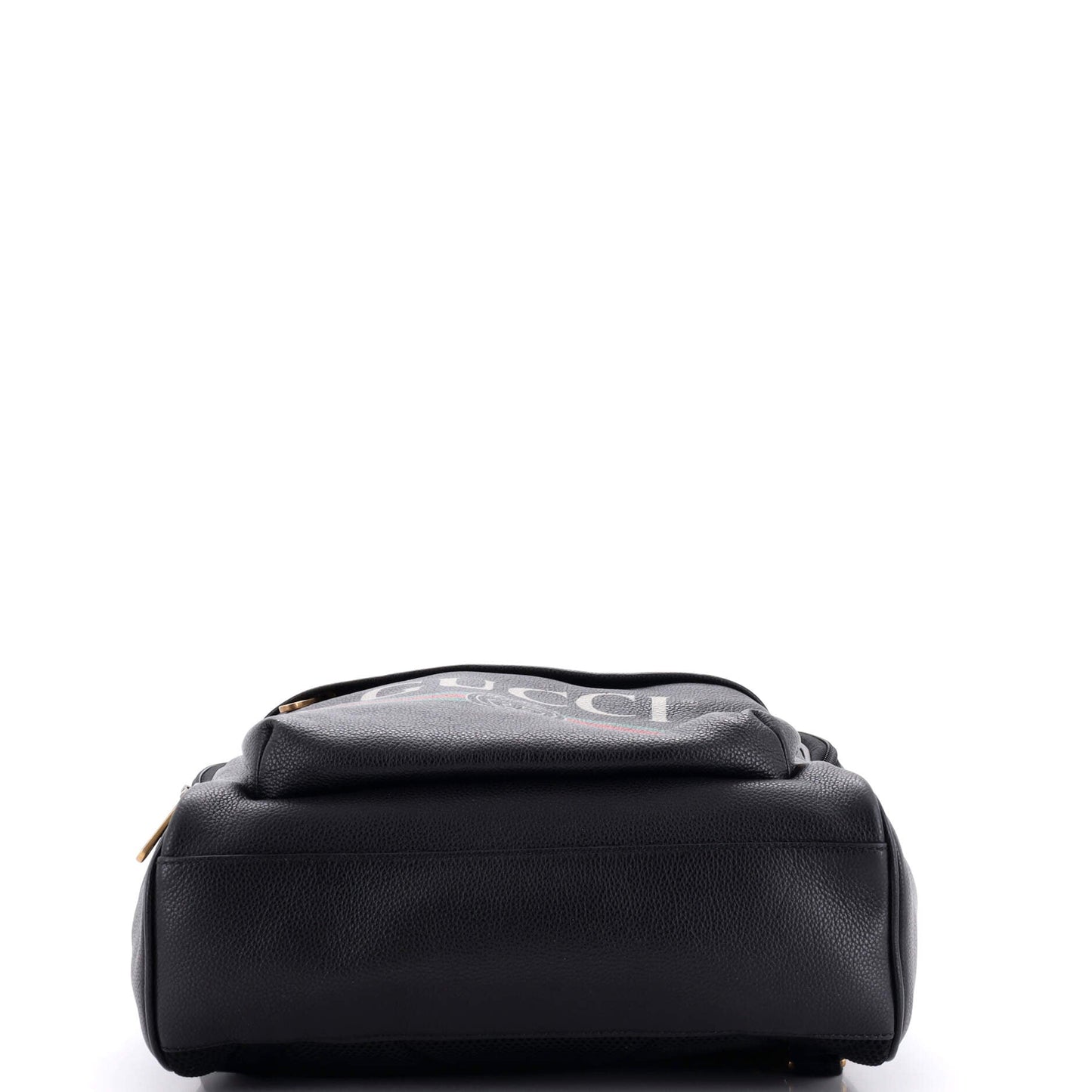 Logo Front Pocket Backpack Printed Leather