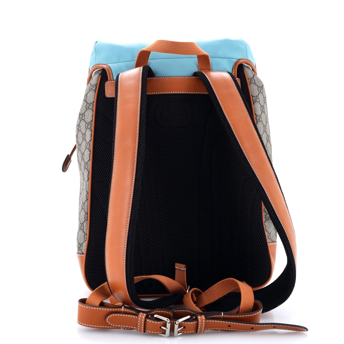 Interlocking G Patch Flap Buckle Backpack Nylon and GG Coated Canvas