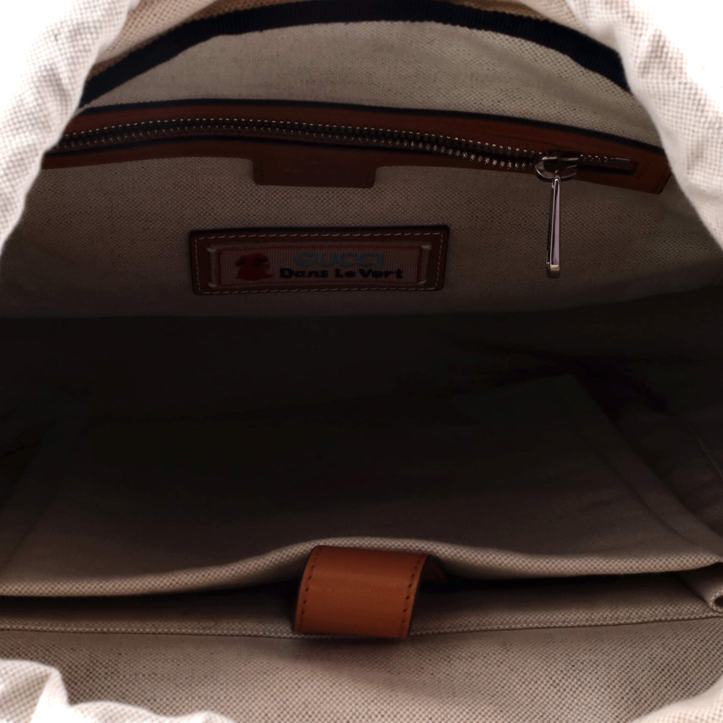 Interlocking G Patch Flap Buckle Backpack Nylon and GG Coated Canvas