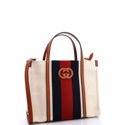 Interlocking G Web Tote Canvas Small