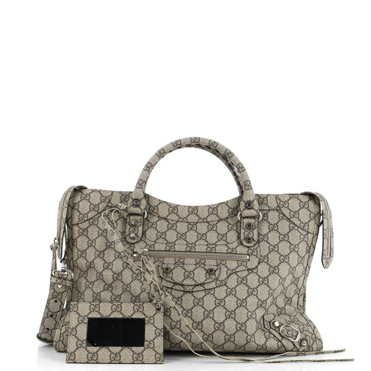 x Balenciaga The Hacker Project Neo Classic City Bag GG Coated Canvas Medium