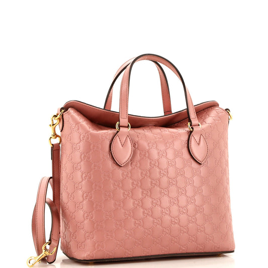Signature Fold Over Tote Guccissima Leather Medium